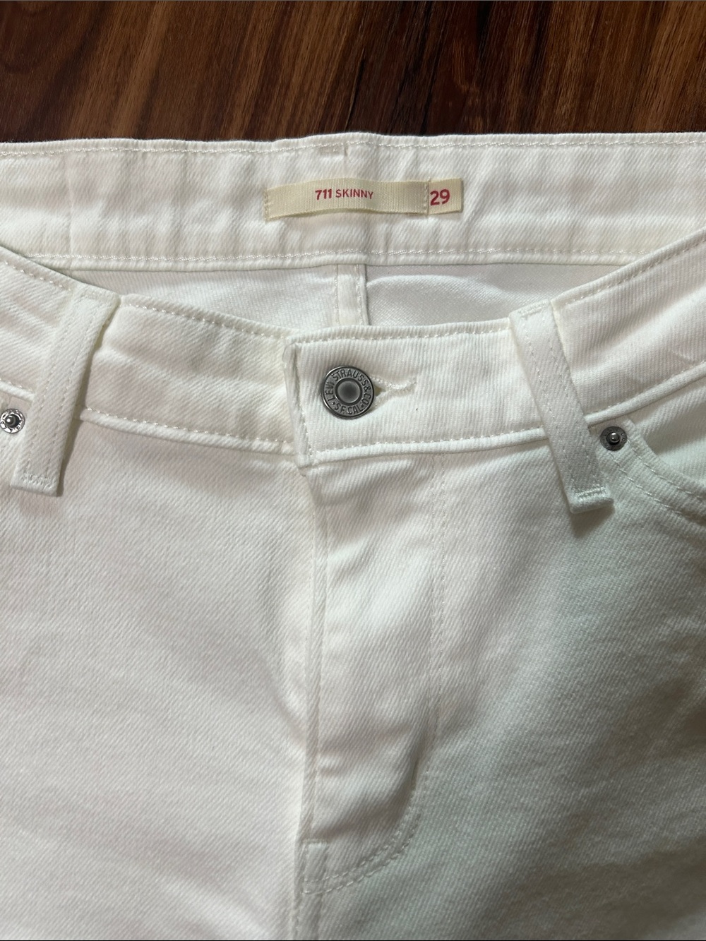Levi's 711 Skinny White Straight Leg Jeans